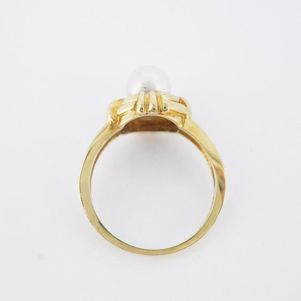 Tiffany Ring K18YG Yellow Gold Pearl Ladies - Picture 7 of 11